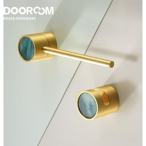 Dooroom Brass Furniture Handles Latch Lock Nordic Wardrobe Dresser Cupboard Cabinet Pulls Knobs