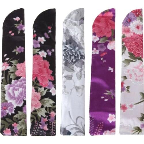 Elegant Silk Hand Fan Bag Holder Pouch Folding Hand Fan Case Party Wedding Bags QX2E