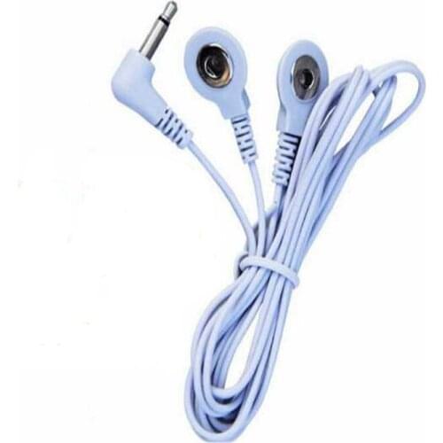 Electronic massager 2 in 1 Head electrode wire /cable 2-way Electrode Pad Connector Wire for digital therapy machine massagers
