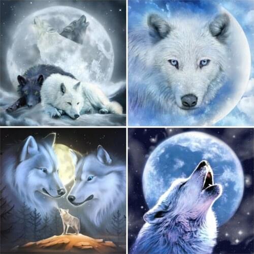 EverShine Diamond Painting Animal Full Drill Diamond Mosaic Wolf DIY Picture Of Rhinestones 5D Beaded Embroidery Wall Art