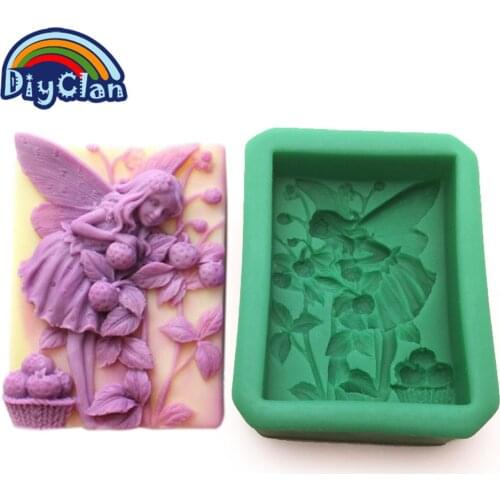 Fairy Girl Soap Silicone Molds For Cake Beautiful Pudding Jelly Dessert Mould Chocolate Molds Angel Handmade Soap Mold S0114TS
