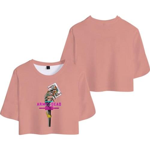 Army Of The Dead T Shirt Women T-shirt Girl Sexy Merch O-neck Crop Short Tops Fashion Skull Print Streetwear Top