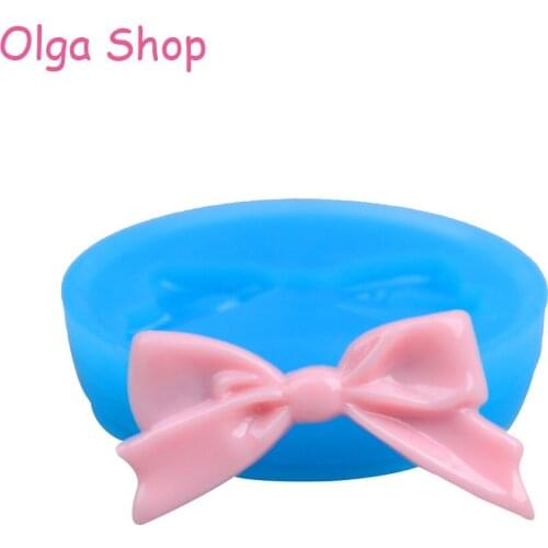 FYL335 Ribbon Mold Sugarcraft Cupcake Topper Resin Mold Silicone Mold - For Hard Candy Bow Cookie Biscuit Polymer Clay
