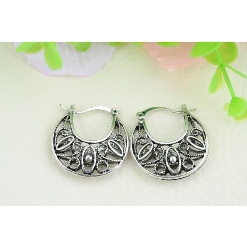 Hot Sale High Quality Fashion Vintage Cutout style Copper earrings gifts,high quality plated silver earrings