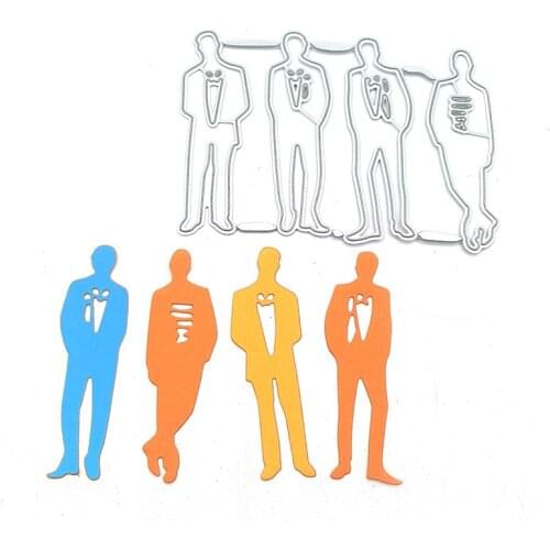 Julyarts Four Men Metal Cutting Dies New Die Cut tencil Scrapbooking DIY Album Stamp Paper Card Embossing Decor Craft