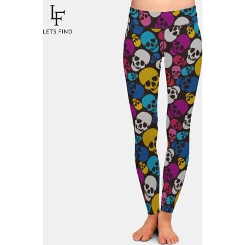 LETSFIND Brand Fashion Hot Sale High Waist 3D Skull Print Women Leggings Plus Size Sexy Girl Black Leggings