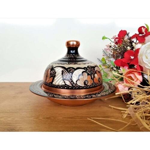 Copper Bowl, Sugar Bowl with Lid, Turkish Delight Bowl with Lid, Copper Candy Dish With Lid, Turkish Ottoman Decorative Serving