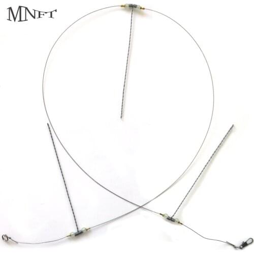 MNFT 5PCS 0.6mm steel wireCombination String Hook Bracket Anti-Winding Swivel String Sea Fishing length 8 10 12 19 cm