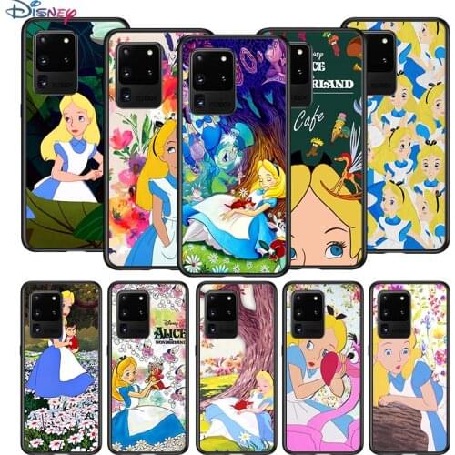 Alice in Wonderland cute for Samsung S20 FE Ultra Plus A91 A81 A71 A51 A41 A31 A21S A72 A52 A42 A02S Soft Black Phone Case