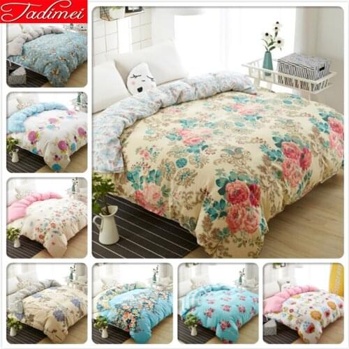 Flower Pattern Adult Kid Child Soft Cotton Bedding Bag 1 piece Duvet Cover Single Twin Queen King Size Bed Quilt 200x230 220x240