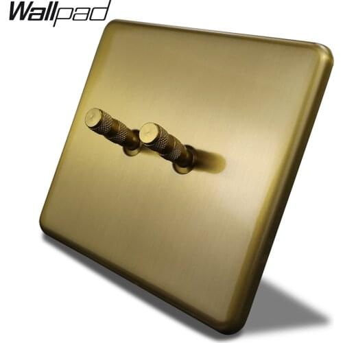 Wallpad Z6 2 Gang 2 Way Brass Toggle Switch Electrical Light Double Switch Antique Brass EU Standard with Claws