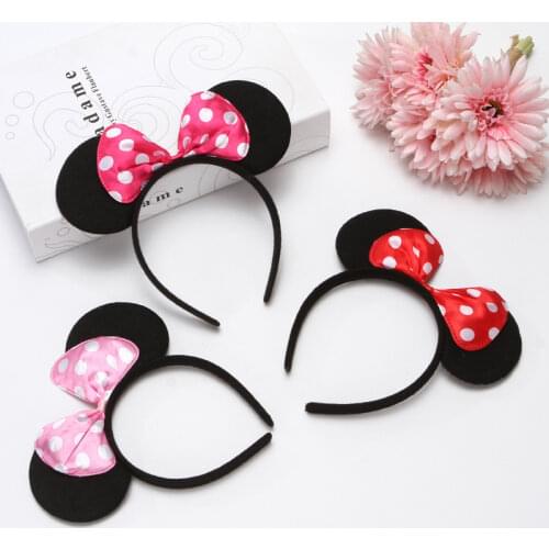 Mouse ears Headband Children Princess Party Accessories Kids Ear Hair Band for Halloween Hairhoop Birthday Christmas