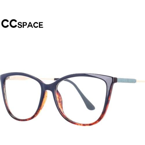 53114 Anti-Blue Light Retro Glasses Frames Brand Stripe Leg Women Optical Fashion Computer Eyeglasses