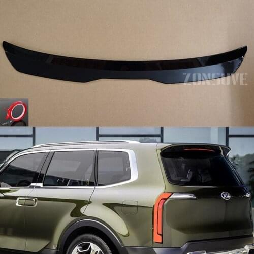 Use For KIA Telluride 2016-2021 Year Roof Spoiler Carbon Fiber Look Accessories Body Kit Factory Style