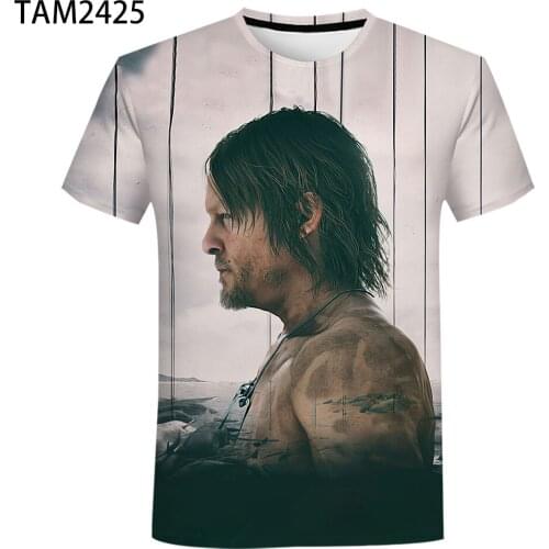 2021 popular new animen game death stranded mens e womens summer short sleeve 3D printing childrens cool T-shirt
