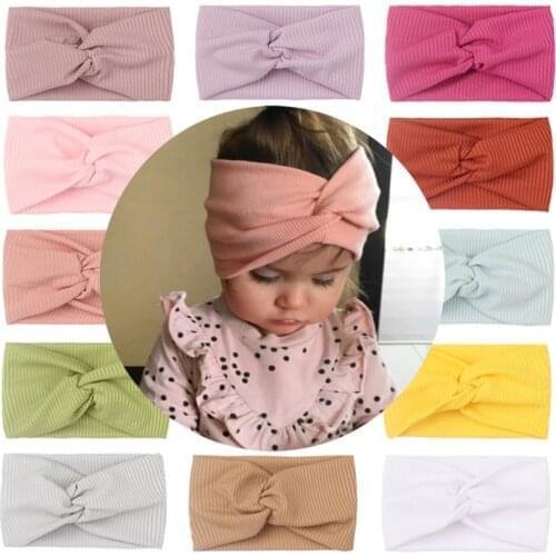 Baby Headband Elastic Knot Turban Nylon Headbands for Girls Head Wrap Newborn Bow Hairband Toddler Hair Accessories