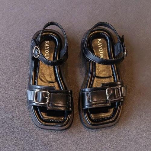 Girls' Sandals 2021 Summer New Middle School Girl Soft Soles Fashion Korean Princess Shoes Children Beach Breathable Sandalias