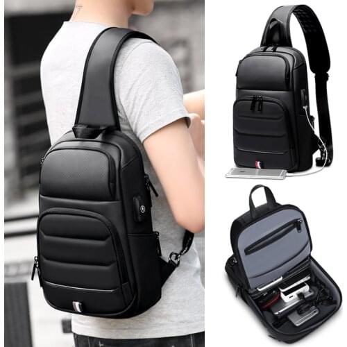 YILIONGDAQI NEW Crossbody Bags for Men USB Charging Messenger Sling Bag Waterproof Chest Bag Travel Bag pack