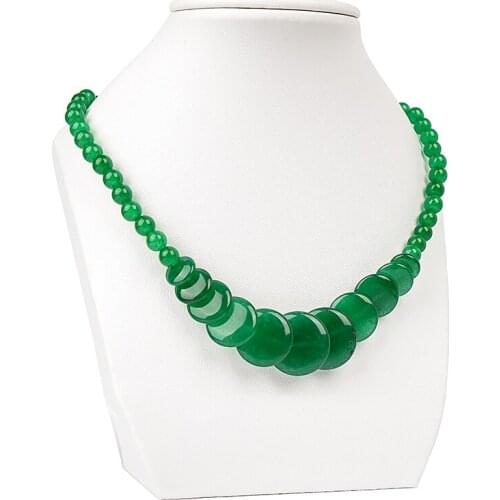 Dark Green Chalcedony Beads 6-20mm with Glittering jewelry Malaysia Jasper Necklace 18inch Making For Birthday wholesale H91