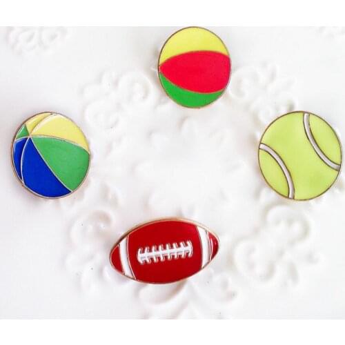 Timlee X118 Cartoon Cute Sports Rugby Football Baseball Metal Brooch Pins Button Pins Kids Gift Wholesale
