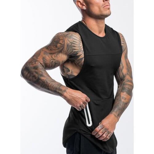 Summer men gym vest Men Outdoor exercise vest Men quick dry breathable loose sleeveless vest zipper hidden pocket vest