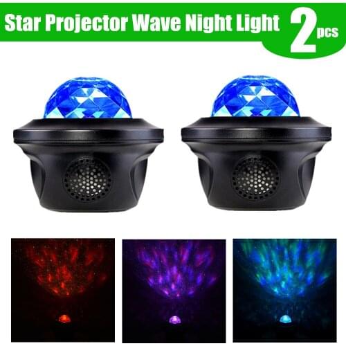 14 Color Star Projector Wave Night Light Starry with Bluetooth Music Speaker for Bedroom Decoration Child Kids Birthday Present