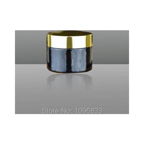 30G Brown Glass Jar with Gold Cap, Amber Dark Brown Jar, Glass Cream Jar, Glass Packing Jar, Cosmetic Packing Bottle, 20pcs/lot