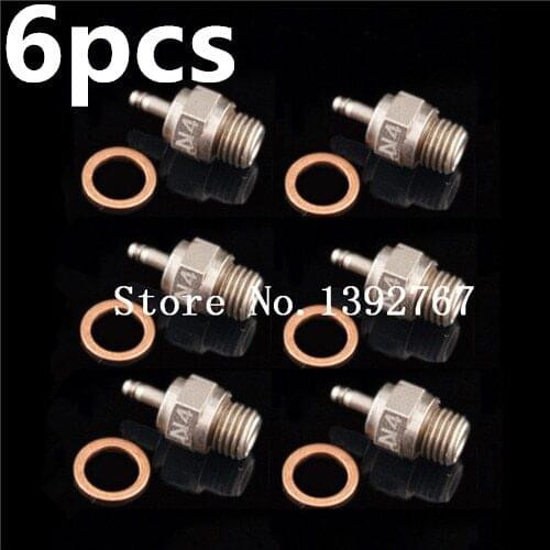 6pcs N3 N4 70117 Hot Glow plug 3# #4 For 1/10 Nitro RC Car Replace OS VX SH Redcat Himoto HSP 70117