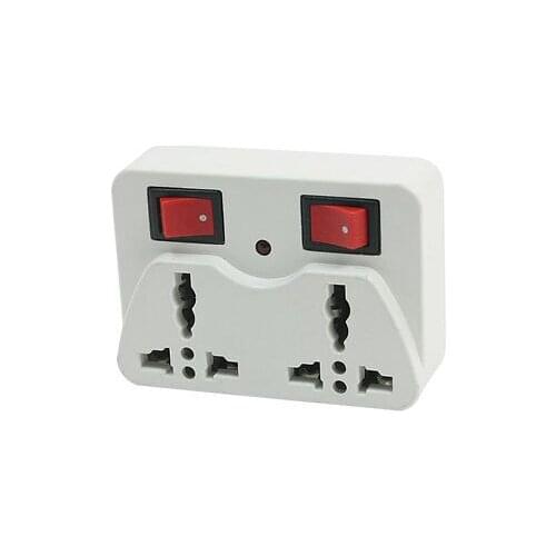 AC 250V 10A AU Plug to EU UK US Female 2 Outlet Wall Power Adapter Socket