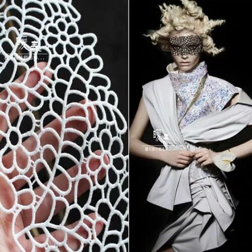 Hollow-out Embroidered Lace Trim Black White French Ribbon DIY Handcraft Collar Decor Skirt Wedding Dress Designer Accessories