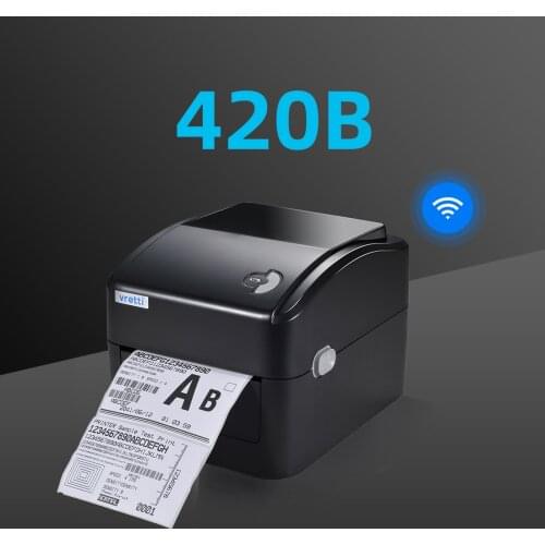 Vretti 420B Shipping Label Printer 152mm/s Barcode Printer WiFi Port Use For Express Or Supermarket Black White Thermal Printer