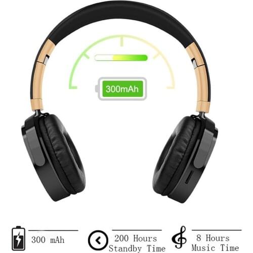 Bluetooth Headphone Wireless Headset Gold Sport Earbuds with Microphone for iPhone Bluetooth Headphones Portable Stereo