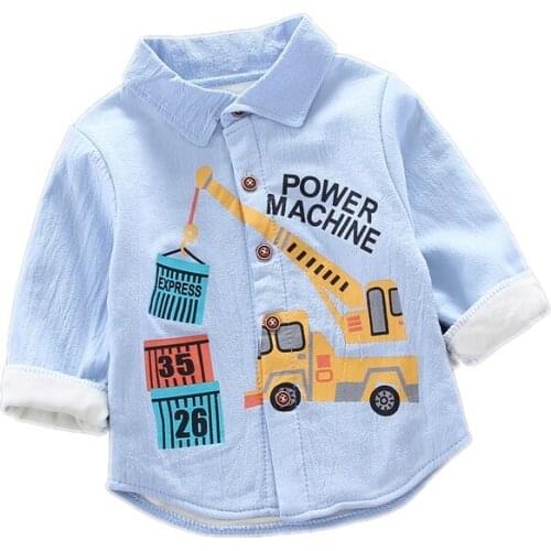 Spring Long Sleeve Blouse Girls Blouse Boy Shirts Casual Thicken Blouses For Children Kids Clothes Baby CARTOON Shirt 1-5 Years
