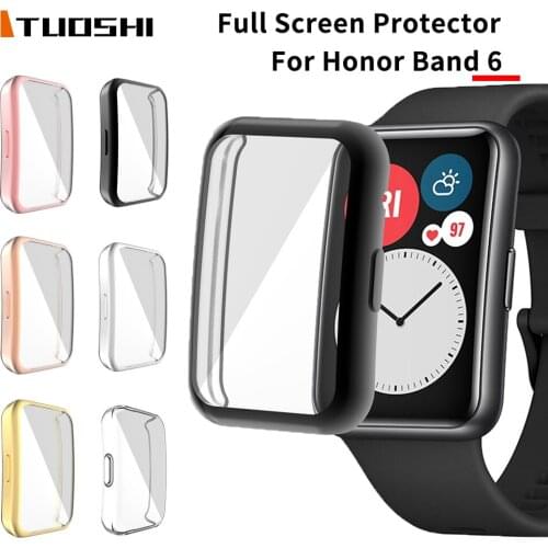 For Honor Band 6 Watch Case Soft TPU Protective Cover For Huawei Honor Band 6 Full Screen Protector Cases Frame Bumper Shell