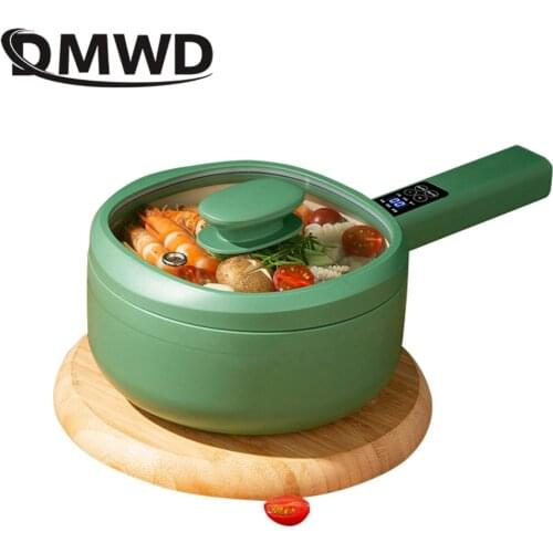 DMWD Household Electric Cooker Mini Skillet Food Steamer Hot Pot Porridge Soup Cooking Pot Breakfast Maker Ceramic Glaze Liner