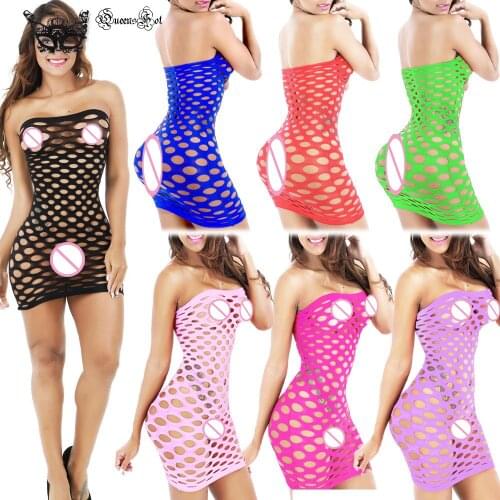 Erotic Sexy Tight Bare Shoulder Tube Dress Cotillon Lingerie Babydoll Teddy Latex Catsuit Body Stocking Costumes Fishnet Porn