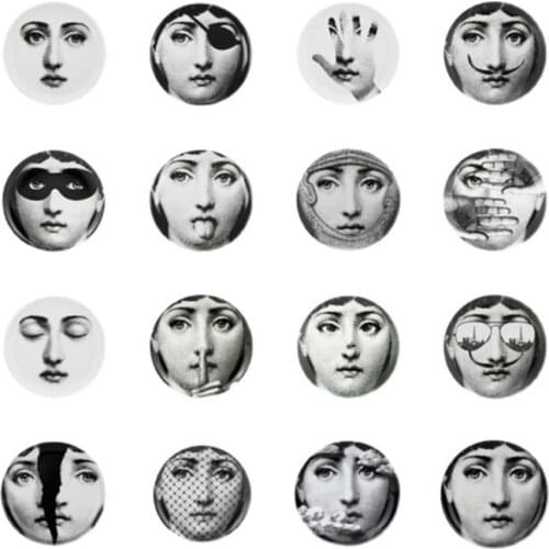 European Modern Face Decorative Plate for Home Bar Studio Wall Hanging Plate Italy Design Jewelry Storage Plate 8 inch