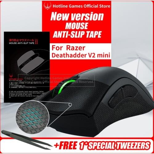 Hotline Games Mouse Anti-Slip Tape for Razer DeathAdder V2 Mini Sweat Resistant Pads Mouse Side Anti-Slip Stickers Mouse Skates