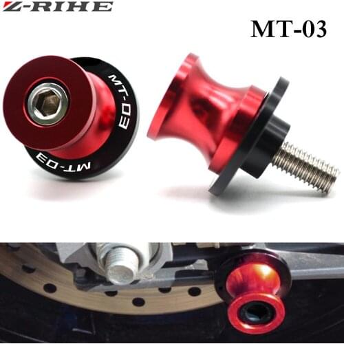 Red Swingarm Slider Spools stand screws For Yamaha MT03 MT-03 MT 03 CNC Motorcycle accessories parts motorbike with logo
