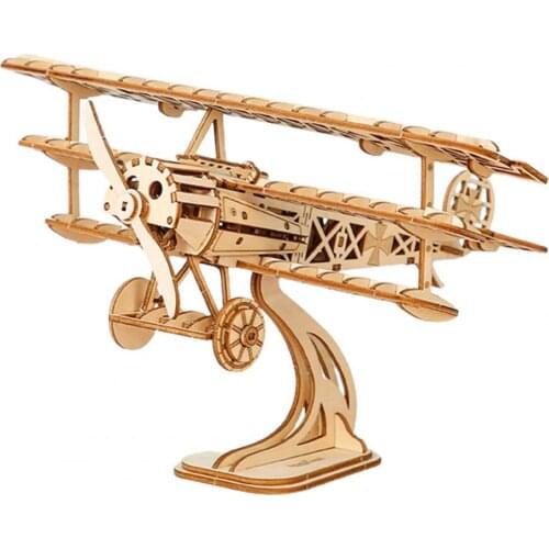 Creative Airplane Design Assembled Model Hands Craft DIY 3D Wooden Puzzle Jigsaw Toy Kids Birthday Gift