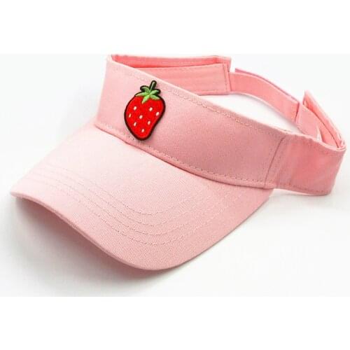 LDSLYJR Strawberry fruit embroidery cotton Visors Baseball Cap Adjustable Snapback cap for men and women 177