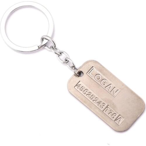 Marvel Avengers Logan Wolverine Dog Tags Cartoon Figures Key Pendant Keyrings Toys Keychain Present