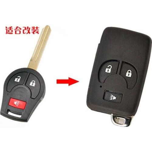 MODIFIED FOLDING FLIP REMOTE KEY FOB CASE SHELL 2+1 BUTTONS FOR NISSAN TIIDA LIVINA MARCH