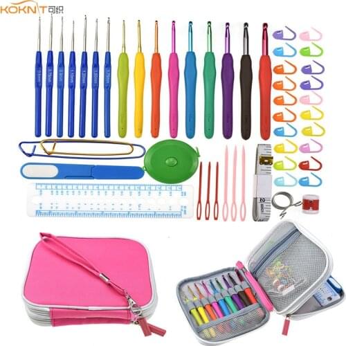 KOKNIT 52pcs Crochet Hooks Set Yarn Weave Knitting Needle 16pcs Crochet Needles Full Knit DIY Yarn Craft Tools Kit With Case