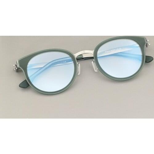 2021 German Brand Glasses Men Medical Stainless Steel Acetate Retro Round Eyeglasses Women Lightweight Spectacle Frame Jangma