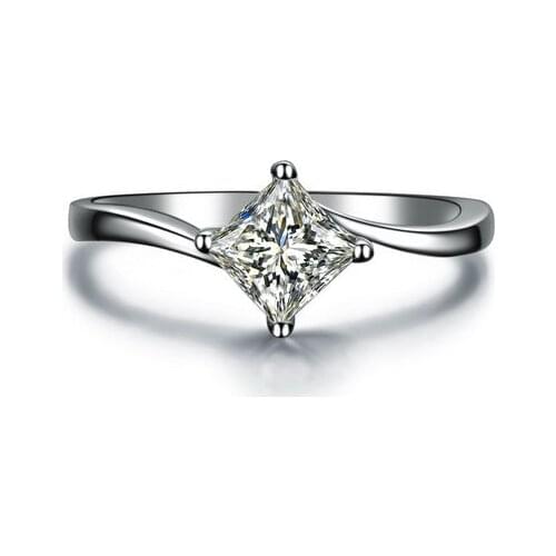 Approving Brilliant Jewelry Unique Design 2Ct Princess Cut Solitaire Ring Sterling 925 Silver Diamond Rings