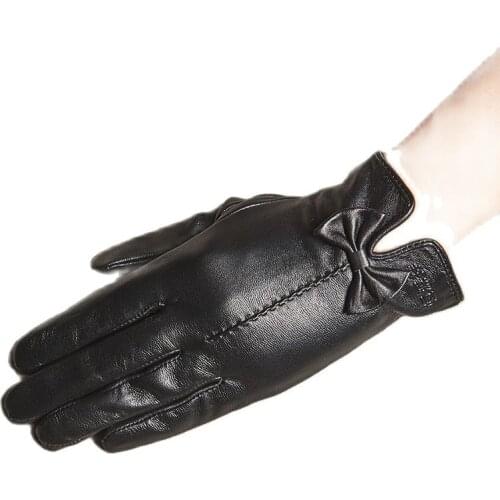 Touch Screen Lady Sheepskin Gloves Warm Korean Version Winter Women
