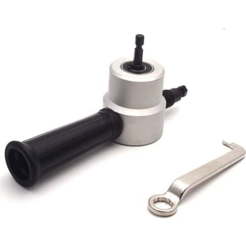 Electric Drill Attachment Dual Head Sheet Metal Nibbler Hole Saw Cutter Tool Kit