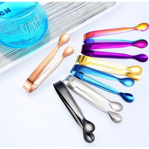Multicolored Mini Sugar Tongs Small BBQ Tongs Mini Serving Tongs Ice Clip Small Kitchen Tongs for Tea Party Coffee Bar Utensils
