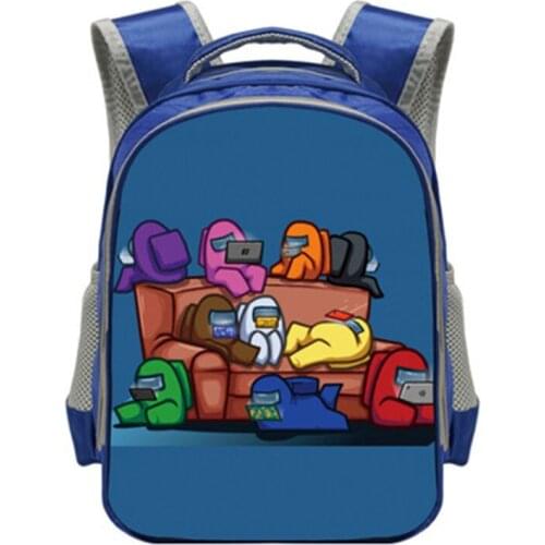 2021 New primary school students polyester schoolbag blue childrens backpack fashion large-capacity student backpack